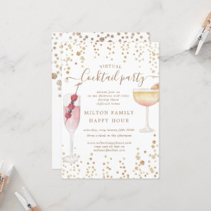 Bubbly Cocktails Virtual Cocktail Party Invitation