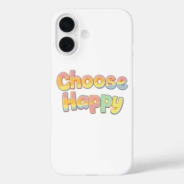 Bubbly Font "Choose Happy" Quote Case-Mate iPhone Case (Back)