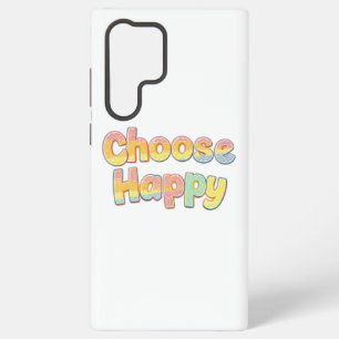 Bubbly Font "Choose Happy" Quote Samsung Galaxy Case