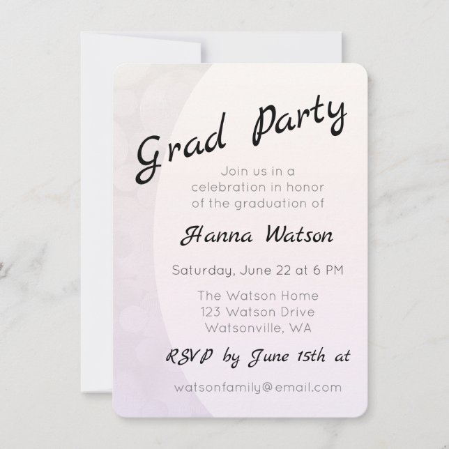 Bubbly Graduation Party Invitation (Front)