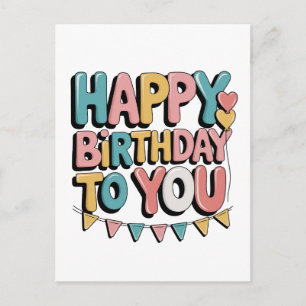 Bubbly Happy Birthday Holiday Postcard