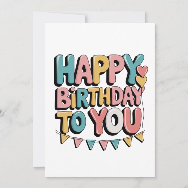 Bubbly Happy Birthday Invitation (Front)