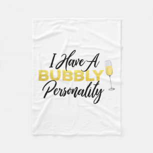 Bubbly Ity _ Champagne_wine Lover Quote Fleece Blanket