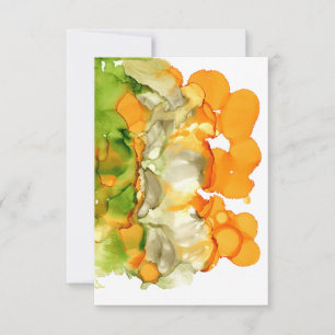 Bubbly Orange Jello Abstract Green Ice Cream Thank You Card