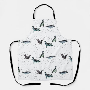 Bubbly Penguins All Over Print Apron(choose colour Apron