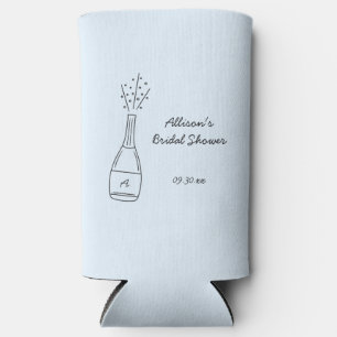 Bubbly Popping Champagne Bottle Bridal Shower Seltzer Can Cooler