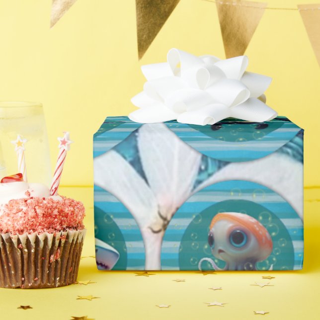 Bubbly Seas 4 Wrapping Paper Rolls  (Birthday Party)