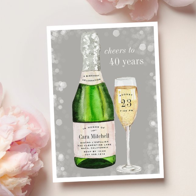 Bubbly Toast | Birthday Party Invitation (Creator Uploaded)