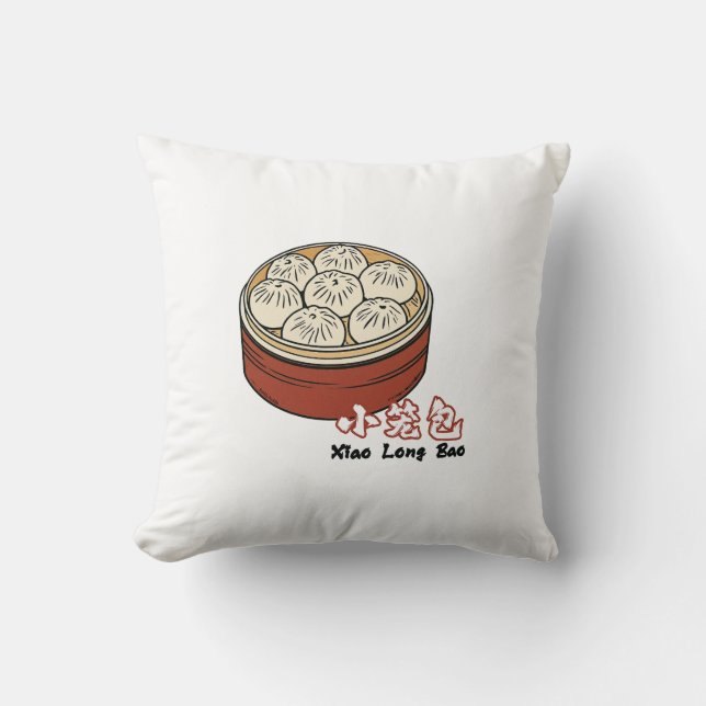 BubblyCuddle Xiaolongbao Throw Pillow (Front)