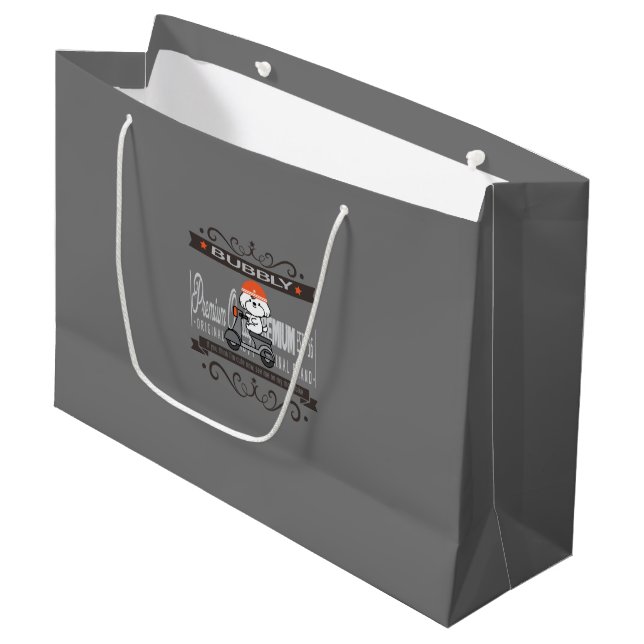 Bubbly's motorbike riding large gift bag (Front Angled)