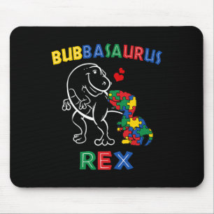 Bubbysaurus Autism Awareness Brother Dinosaur Sibl Mouse Pad