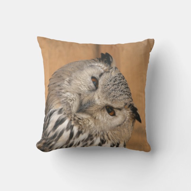 Bubo bubo sibiricus throw pillow (Front)