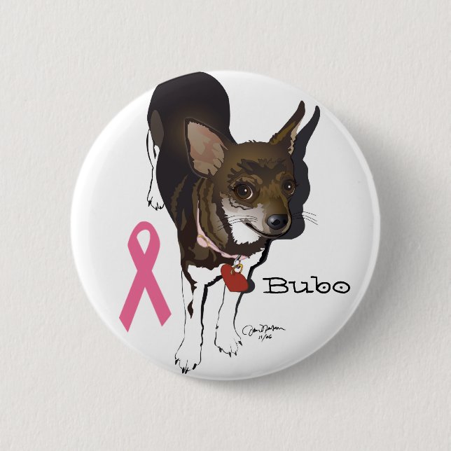 Bubo, the chihuahua 2 inch round button (Front)