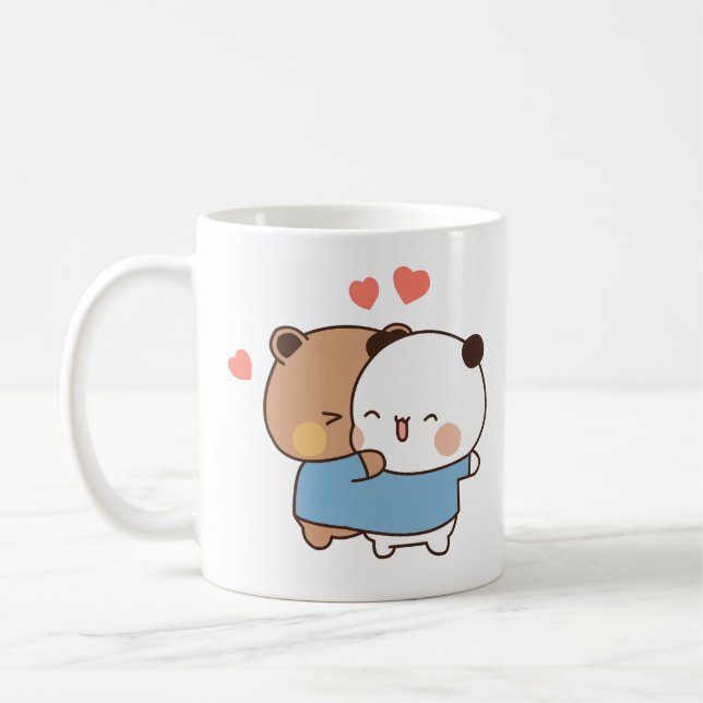 bubu and dudu Milk and Mocha Bears Kawaii couple Coffee Mug (Left)