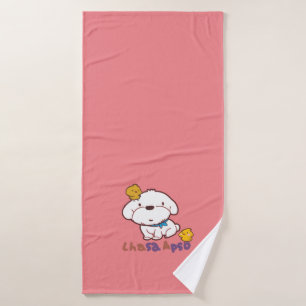bubu and guagua( Lhasa apso and little chicken) Bath Towel Set