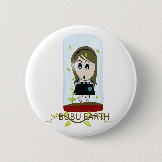 BUBU EARTH 2 INCH ROUND BUTTON (Front)