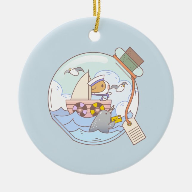 Bubu the Guinea pig, A jar of Adventure Ceramic Ornament (Front)