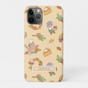 Bubu the Guinea Pig, Fall and Pie Pattern iPhone 11 Pro Case