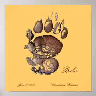 Bubu's Pawprint brown Poster
