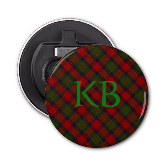 Buccleuch Official Tartan with monogram / initials Bottle Opener (Front)