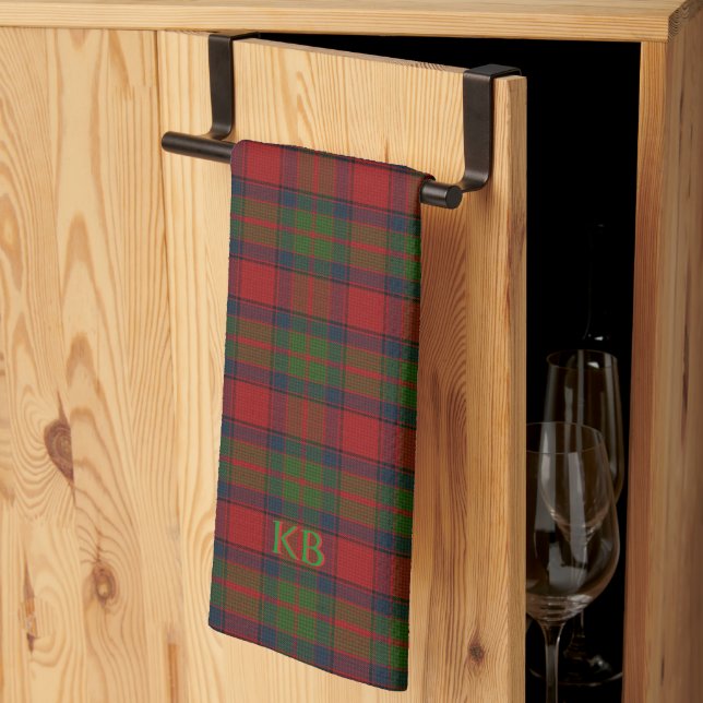 Buccleuch Official Tartan with monogram / name Kitchen Towel (Thirds Fold)