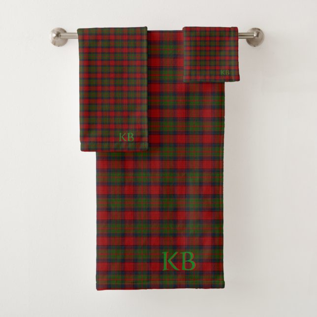 Buccleuch Tartan officiel avec monogramme / initia (En situation)