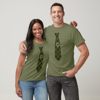 Buchan Scottish Clan Badge & Tartan Necktie T-Shirt