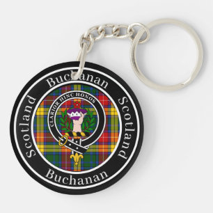 Buchanan Clan Badge & Tartan Keychain