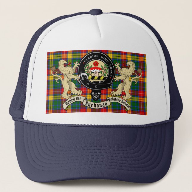 Buchanan Clan Badge & Tartan Trucker Hat (Front)