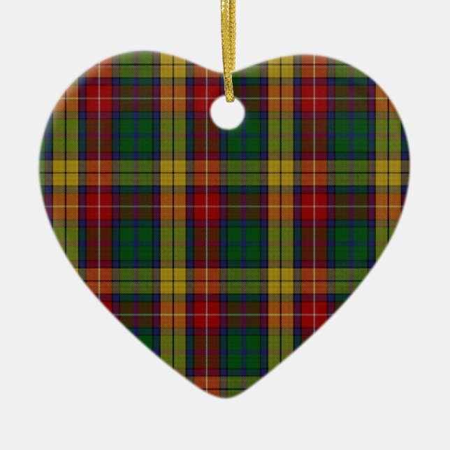 Buchanan Clan Family Tartan Ceramic Ornament (Front)