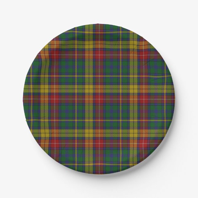 Buchanan Clan Tartan Plaid Paper Plate (Front)