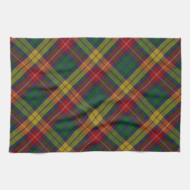 Buchanan Clan Tartan Plaid Pattern Kitchen Towel (Horizontal)