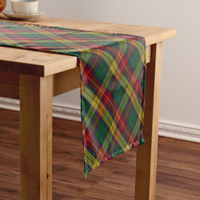 Buchanan Clan Tartan Plaid Pattern Short Table Runner (In Situ)