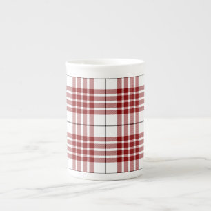 Buchanan clan tartan red white plaid bone china mug