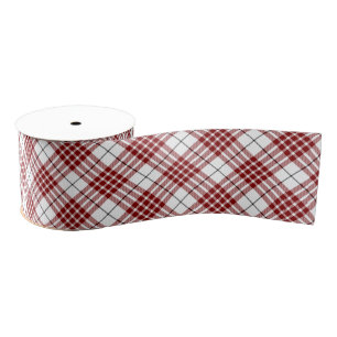 Buchanan clan tartan red white plaid grosgrain ribbon