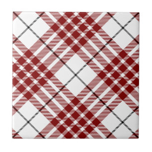 Buchanan clan tartan red white plaid tile