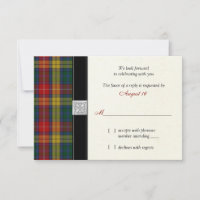 Buchanan Clan Tartan Wedding Reply RSVP Card