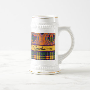 Buchanan Family clan Plaid Scottish kilt tartan Beer Stein
