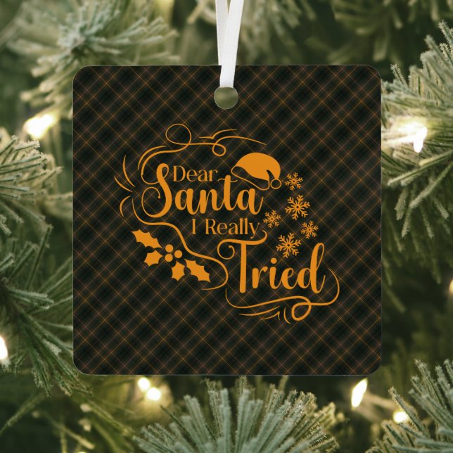 Buchanan Hunting Modern Original Scottish Tartan Metal Ornament (Insitu)