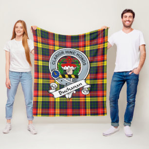 Buchanan Modern Clan Badge Tartan Plaid Fleece Blanket