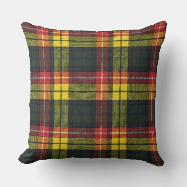 Buchanan Modern Original Scottish Tartan Throw Pillow (Front)