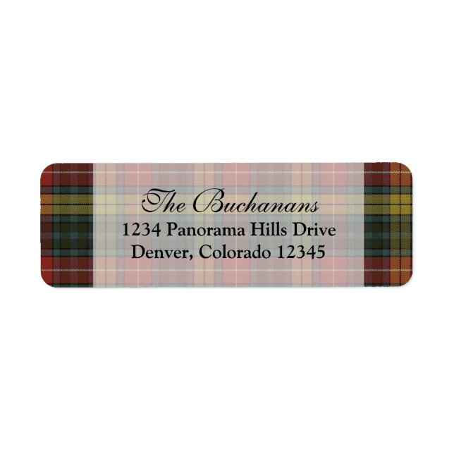 Buchanan Patiné Tartan Adresse de retour Étiquette (Devant)