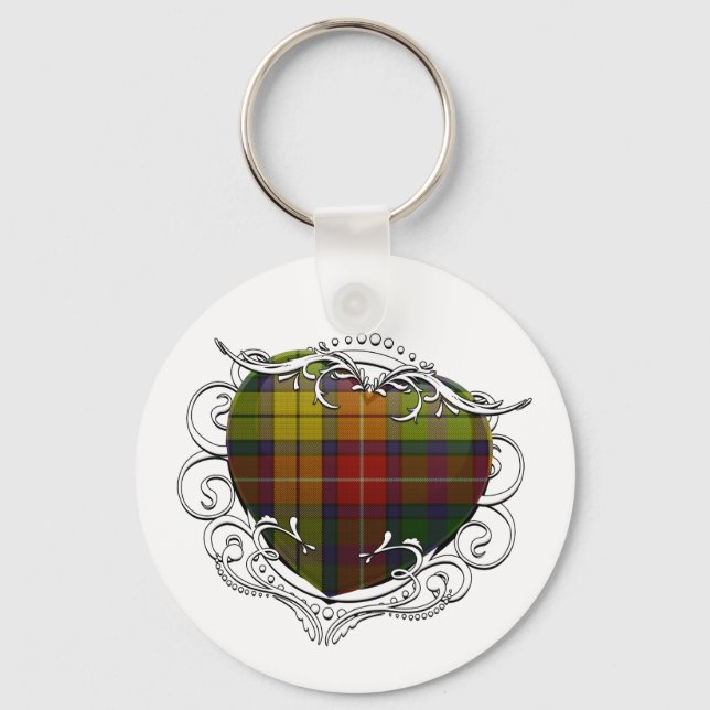 Buchanan Tartan Heart Keychain (Front)
