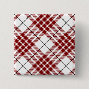 Buchanan tartan red white plaid 2 inch square button