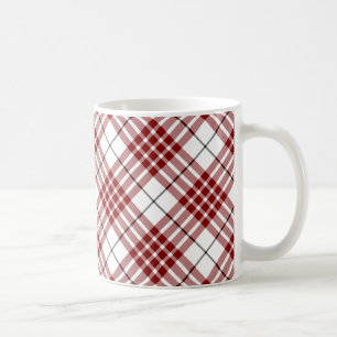 Buchanan tartan red white plaid coffee mug