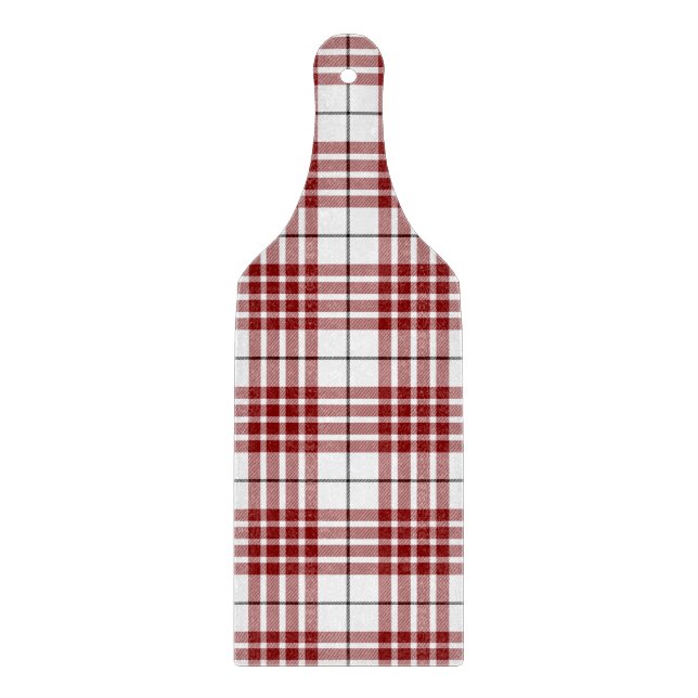 Buchanan tartan red white plaid cutting board (Front)