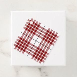 Buchanan tartan red white plaid favour tags