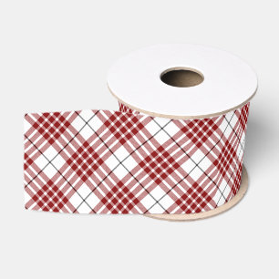 Buchanan tartan red white plaid grosgrain ribbon