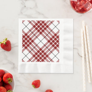 Buchanan tartan red white plaid napkin