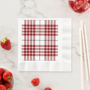 Buchanan tartan red white plaid napkin